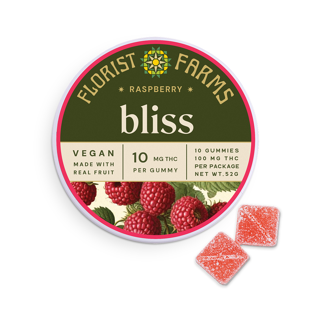 Photograph of product: Florist Farms - Raspberry Bliss - Gummies - 100mg