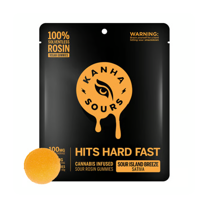 Photograph of product: Kanha | Sour Island Breeze Fast Acting Rosin Gummies 10Pk - Sativa