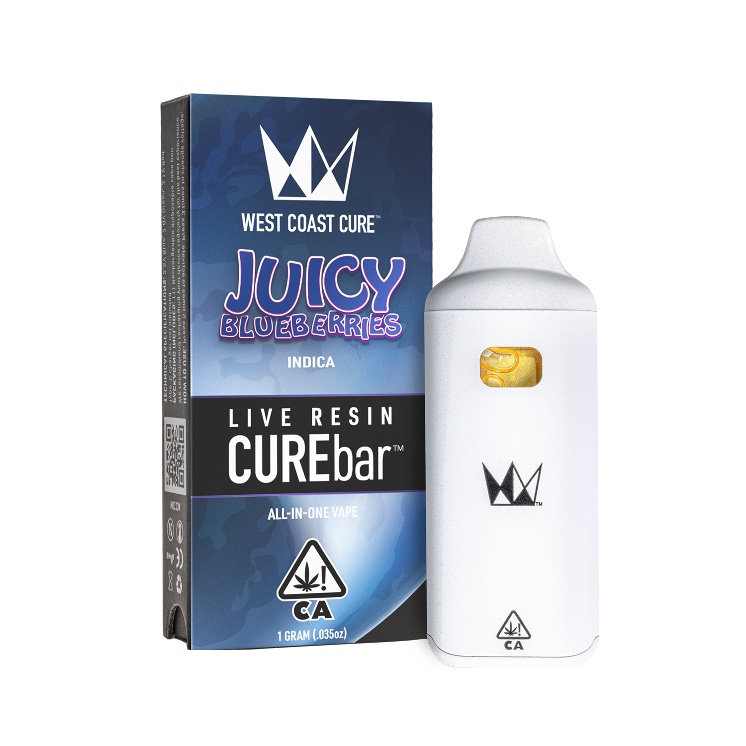 Photograph of product: West Coast Cure | Live Resin All-In-One Vape | Juicy Blueberries