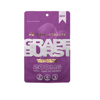 Photograph of product: Mitten Extracts - 200mg Gummies - Grape Burst