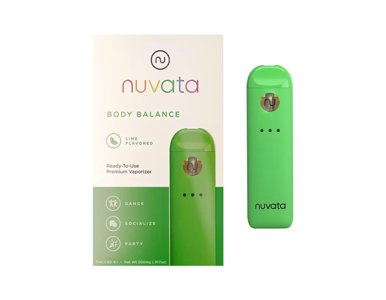 Photograph of product: Body Balance Lime  9:1 TH-oui:CBD Disposable