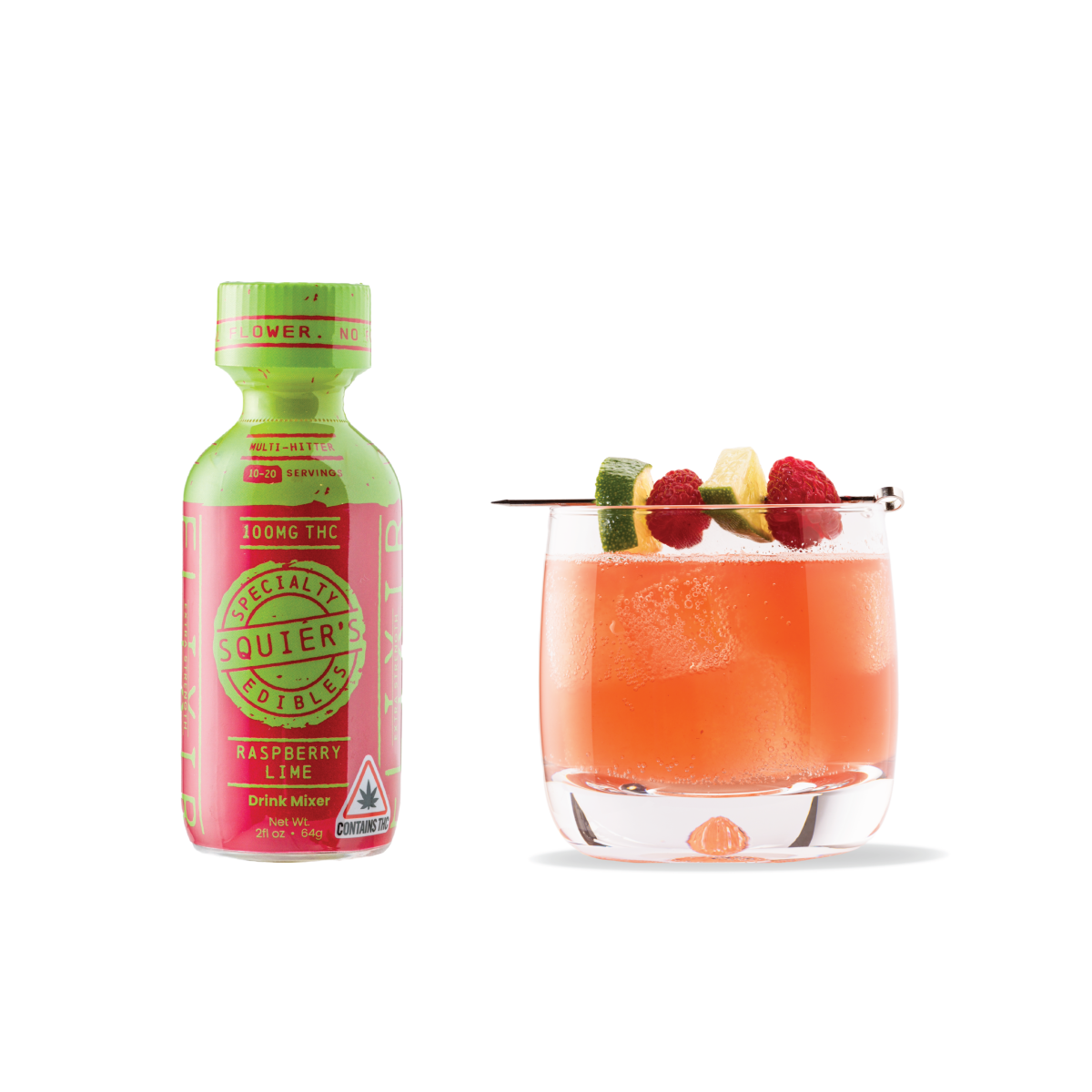 Photograph of product: Raspberry Lime | Fast Acting | au chocolat Rosin Elixir | 100mg