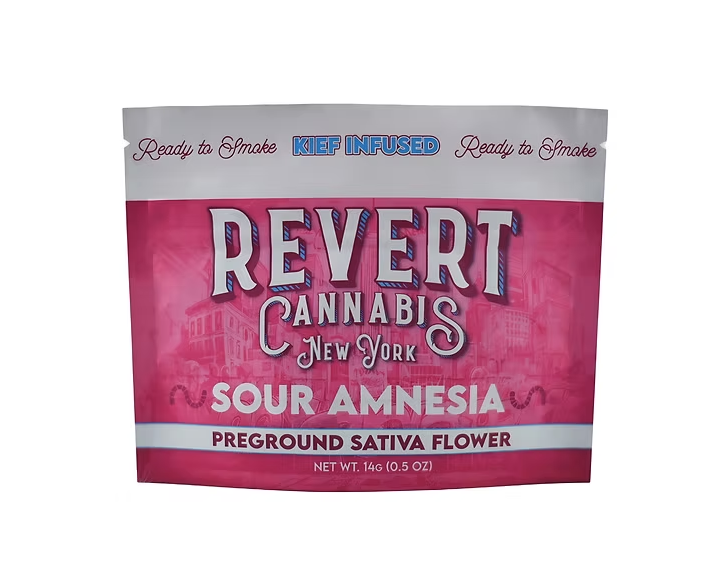 Photograph of product: Revert | Sour Amnesia Kief Infused Ground Flower - 14g