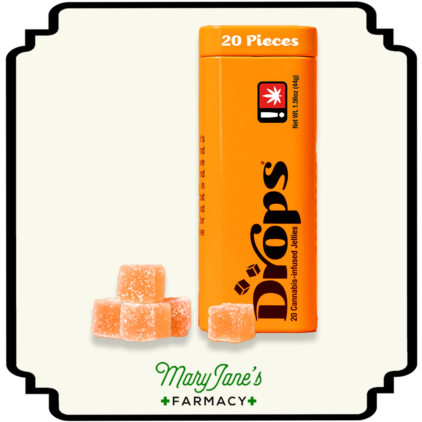 Photograph of product: Orange Jellies 20-Pack | 100mg