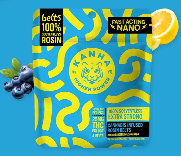 Photograph of product: Blueberry Lemon Drop Rosin Gummy Belts | 20 Servings |  Hybrid