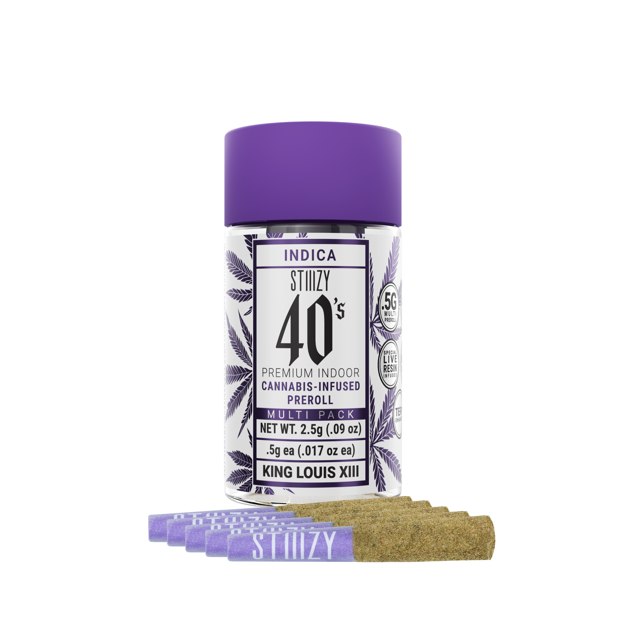 Photograph of product: Stiiizy - King Louis XIII 40's Mini Infused Preroll 5pk