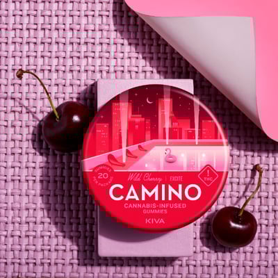 Photograph of product: Camino | Wild Cherry 1:1:1 TH-oui:CBC:CBG Gummies | 20pk
