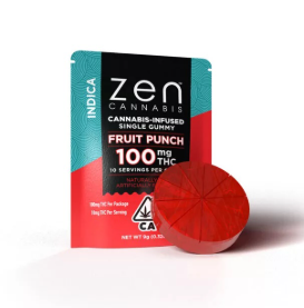 Photograph of product: FRUIT PUNCH Oui'd 100MG SINGLE SCORE GUMMY
