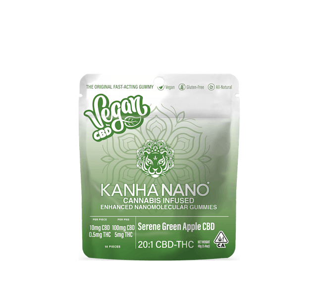 Photograph of product: Vegan Nano | 20:1 | Serene Green Apple CBD | 100mg CBD/5mg THC