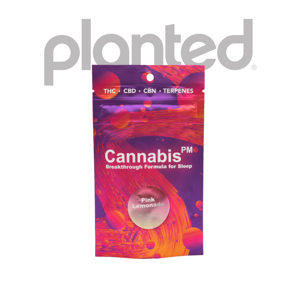 Photograph of product: OUID! PM | PINK LEMONADE | TH-oui:CBD:CBN | GUMMMIES | 50MG | REC