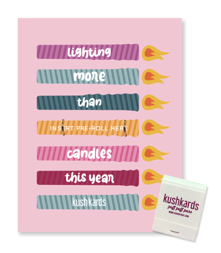 Photograph of product: KushKards | Candles Birthday Pre-Roll Card | Greeting Cards