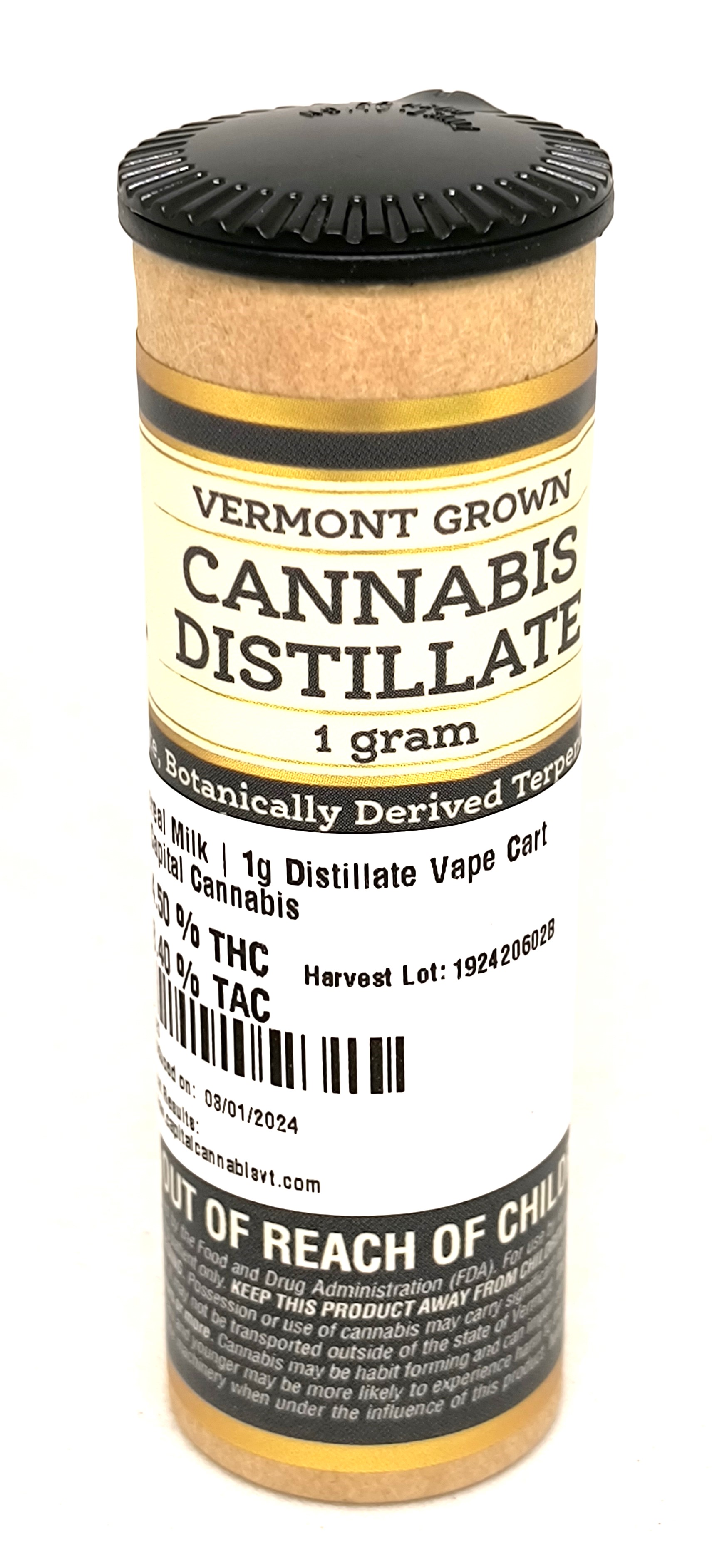 Photograph of product: Cereal Milk Distillate Vape Cart | Capital Oui'd