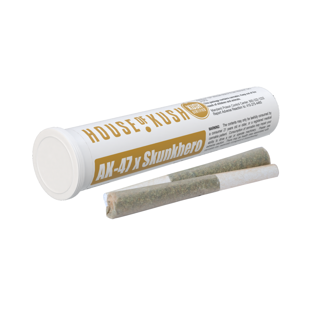 Photograph of product: House of Kush AK-47 x Skunk Hero Pre-Roll (2 X 0.5g) 1g