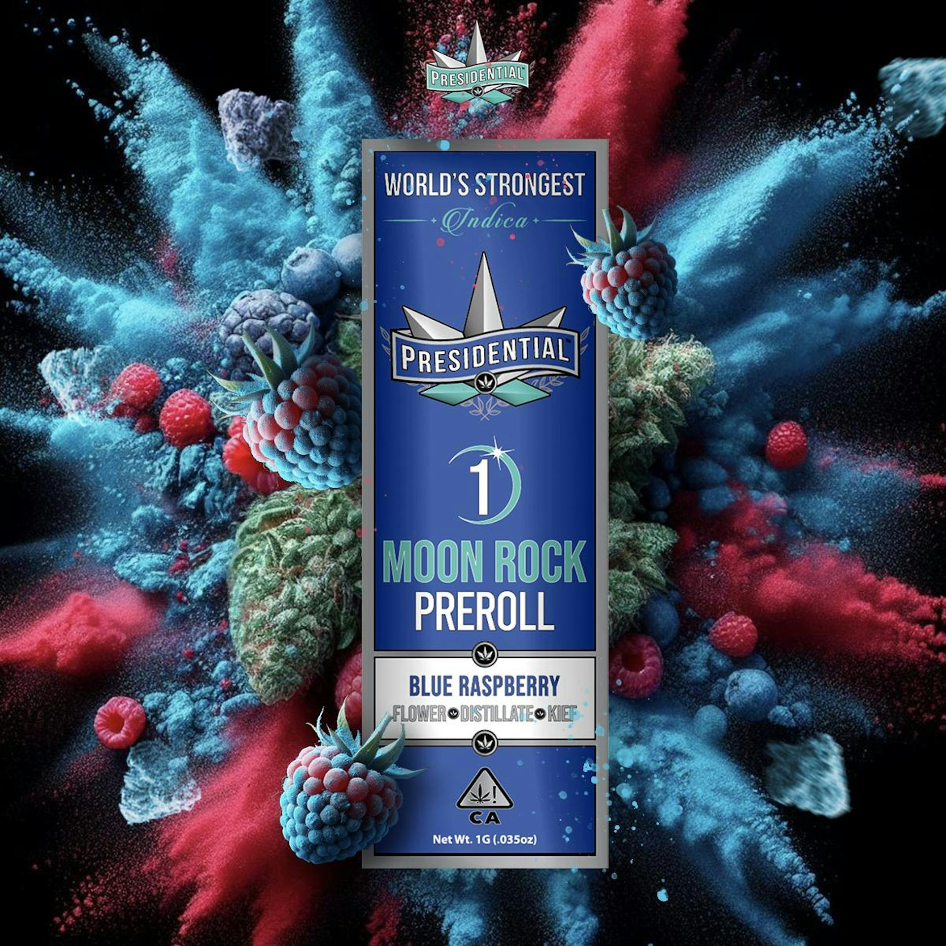 Photograph of product: Presidential | Moon Rock | Blue Raspberry | 1g Joint