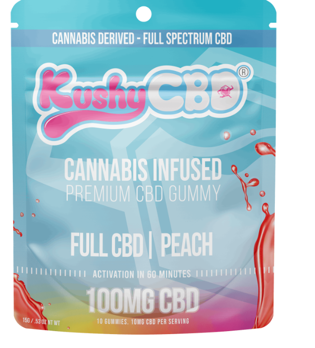 Photograph of product: Peach Cbd Gummy 100mg   100 Mg