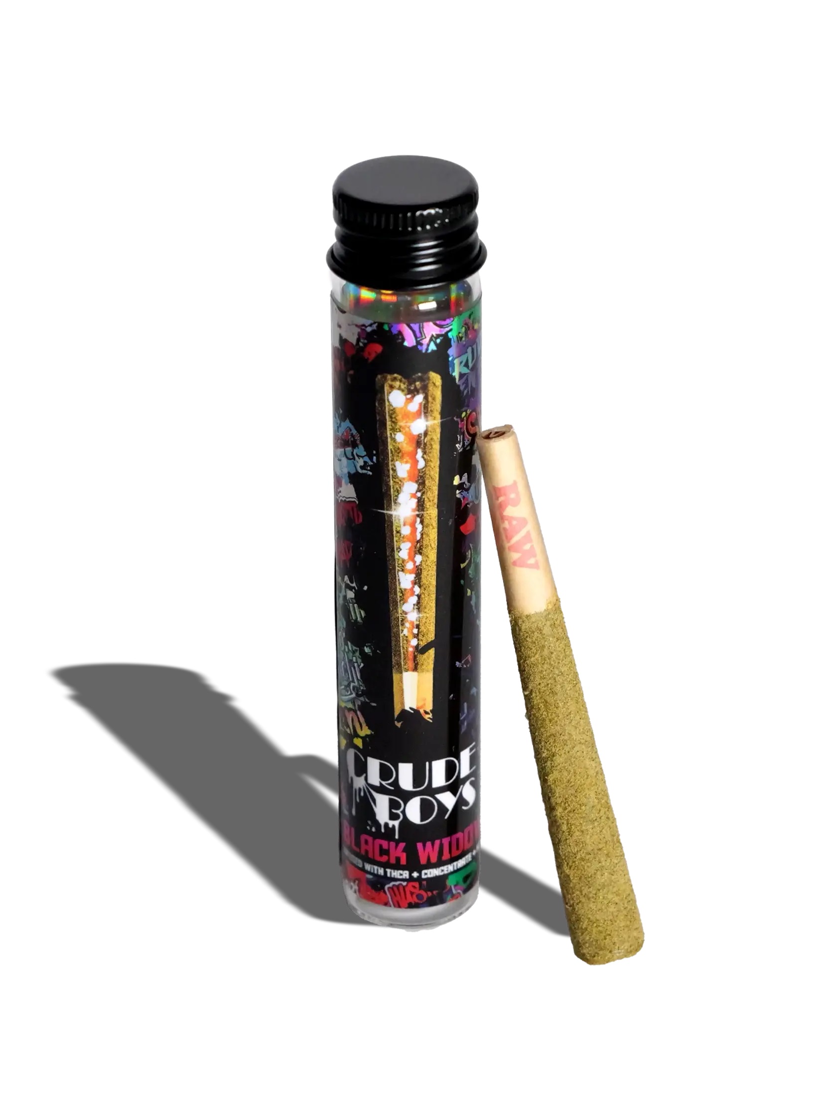 Photograph of product: Crude Boys Black Widows Cranberry Crush 1.3g Infused Pre Roll