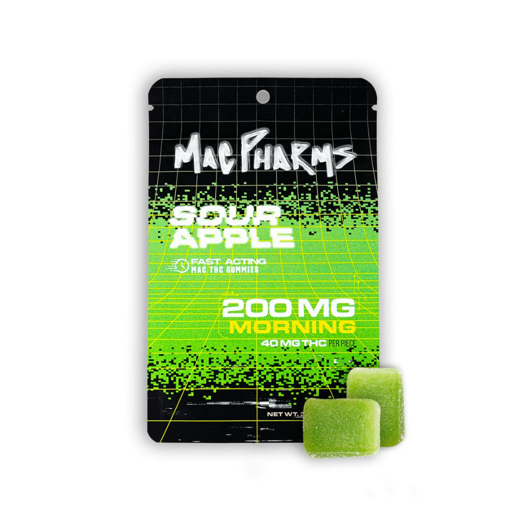 Photograph of product: Mac Pharms - 200mg Gummies - Sour Jolly Apple