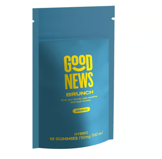 Photograph of product: Good News | Brunch Orange Gummies | 10pk 100mg