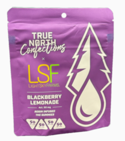 Photograph of product: True North x Light Sky Farms - au chocolat Rosin 4x50mg Blackberry Lemonade