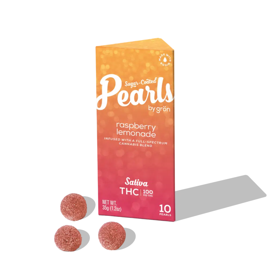 Photograph of product: Grn | Raspberry Lemonade Pearls | Gummies | 10pk | 100mg