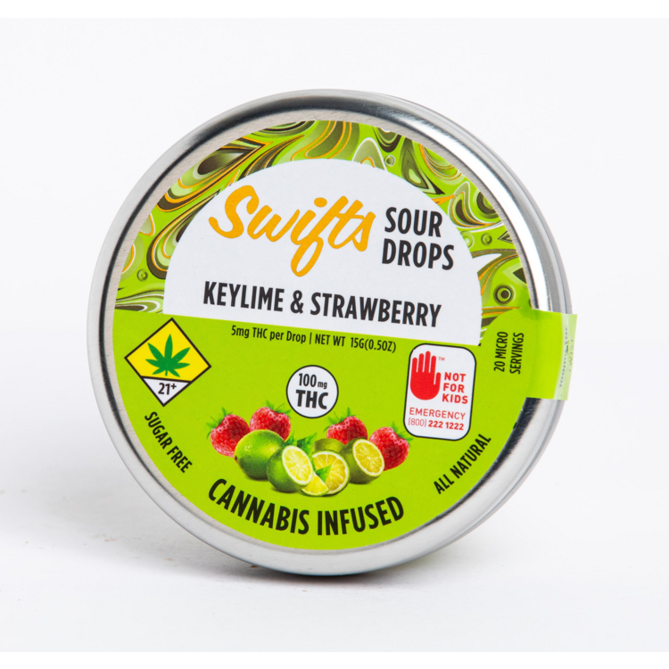 Photograph of product: Swifts - Sours - Key Lime and Strawberry Sugar Free 100mg