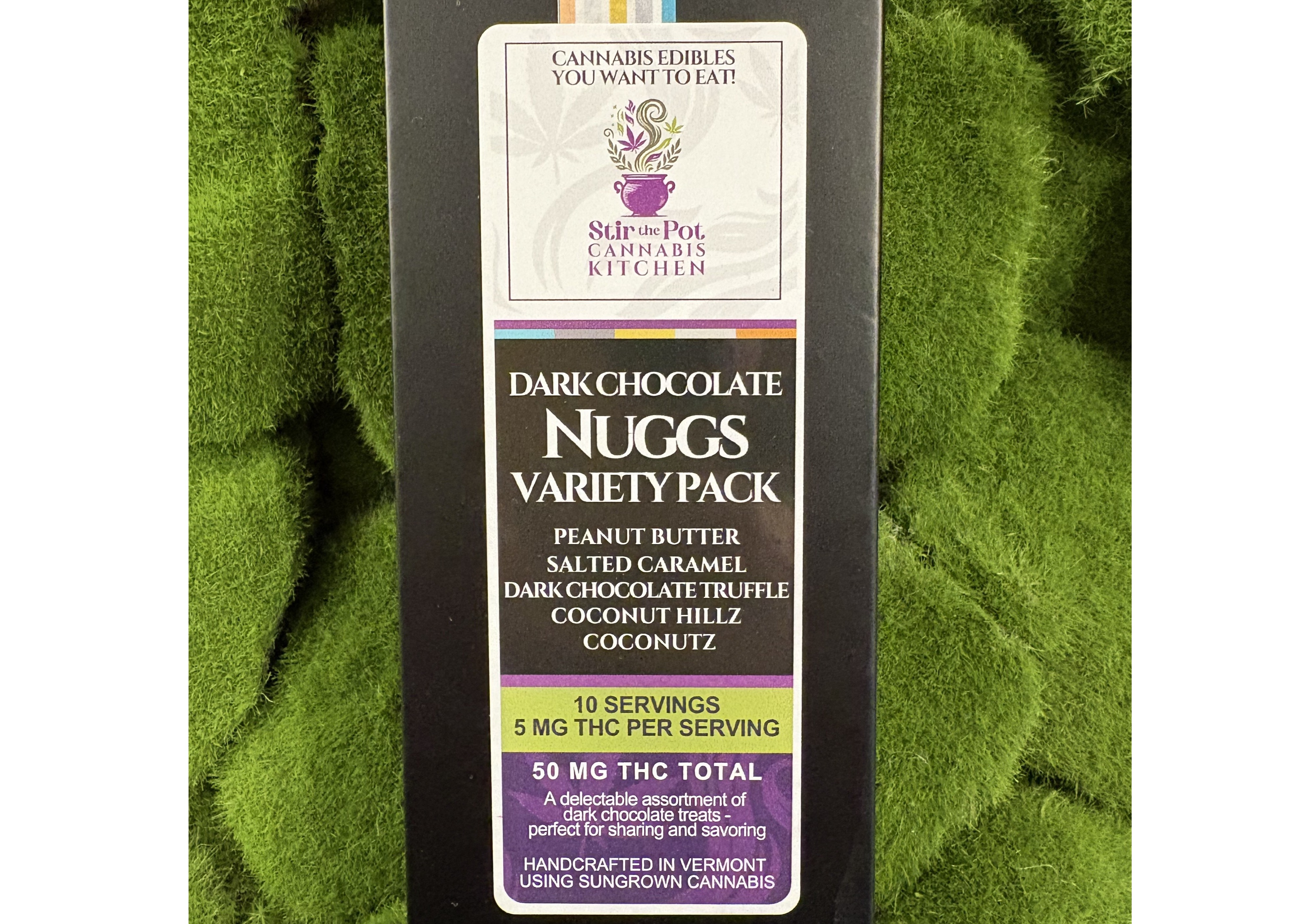 Photograph of product: 50mg Edible Pack | Dark Chocolate Nuggs Variety Pack | Stir the Pot Oui'd Kitchen
