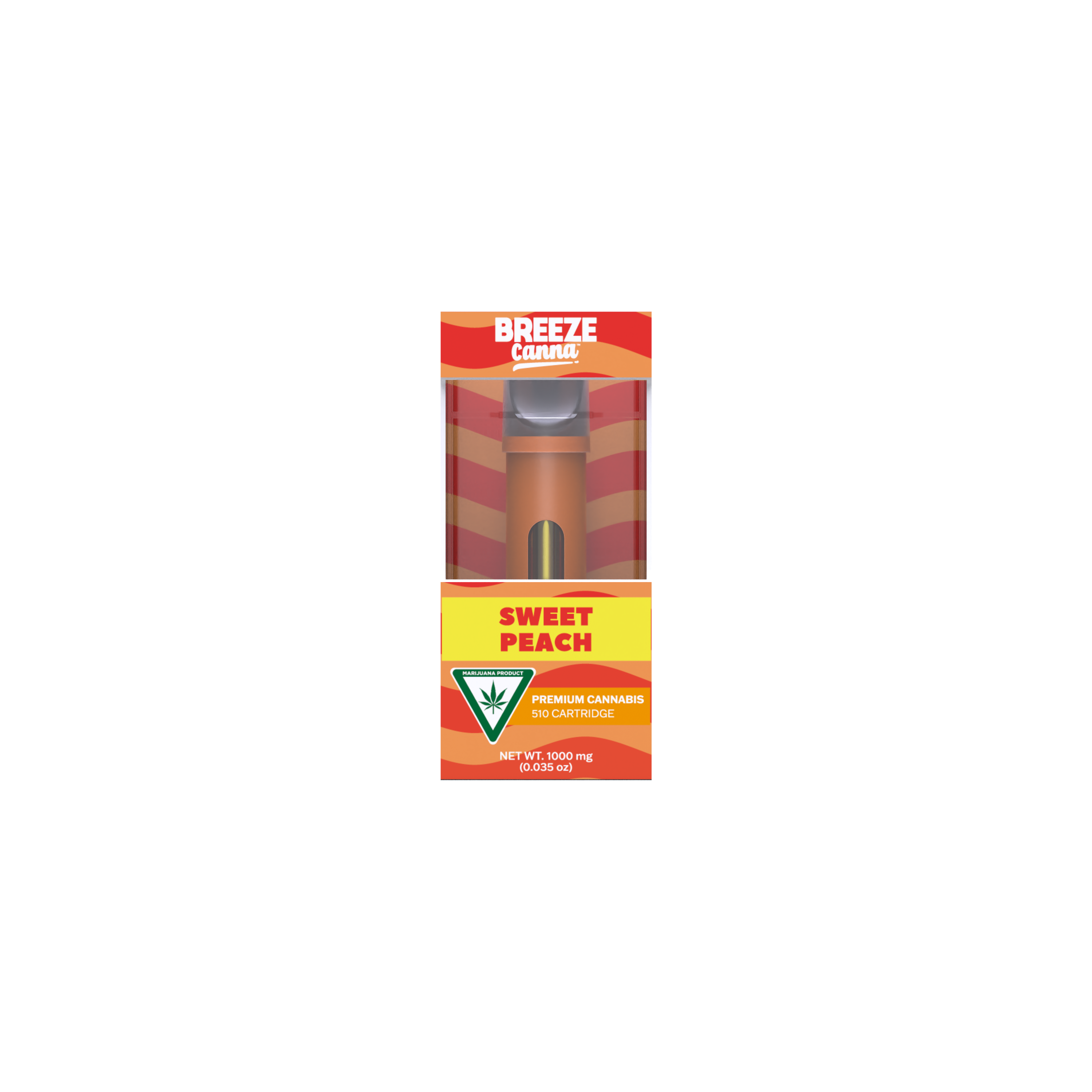 Photograph of product: Breeze Canna | 510 Cartridge | 1g | Peach Rings