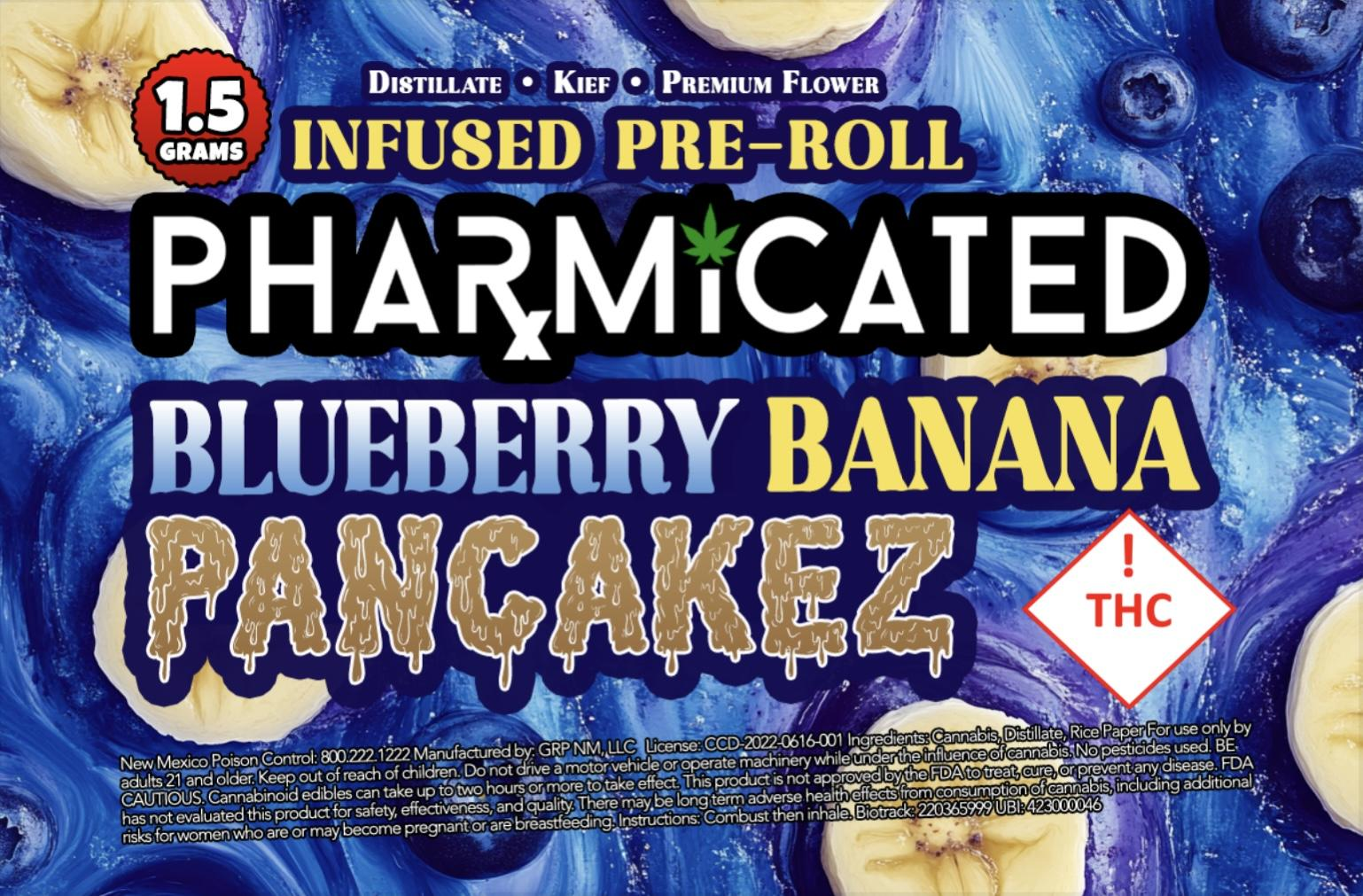 Photograph of product: PhD - Infused Preroll 1.5g - Blueberry Banana Pancakez