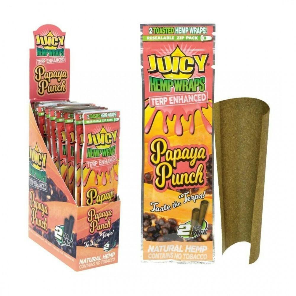 Photograph of product: Juicy Jay Papaya Punch Hemp Wraps 2pk