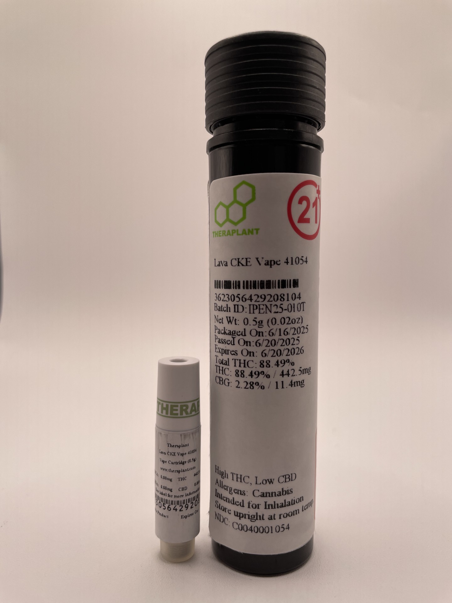 Photograph of product: Lava CKE | .5g Vape Cartridge ( I ) | 41054 | Theraplant