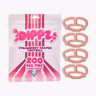 Photograph of Product: DIPPZ | STRAWBERRY COVERED PRETZELS 200MG
