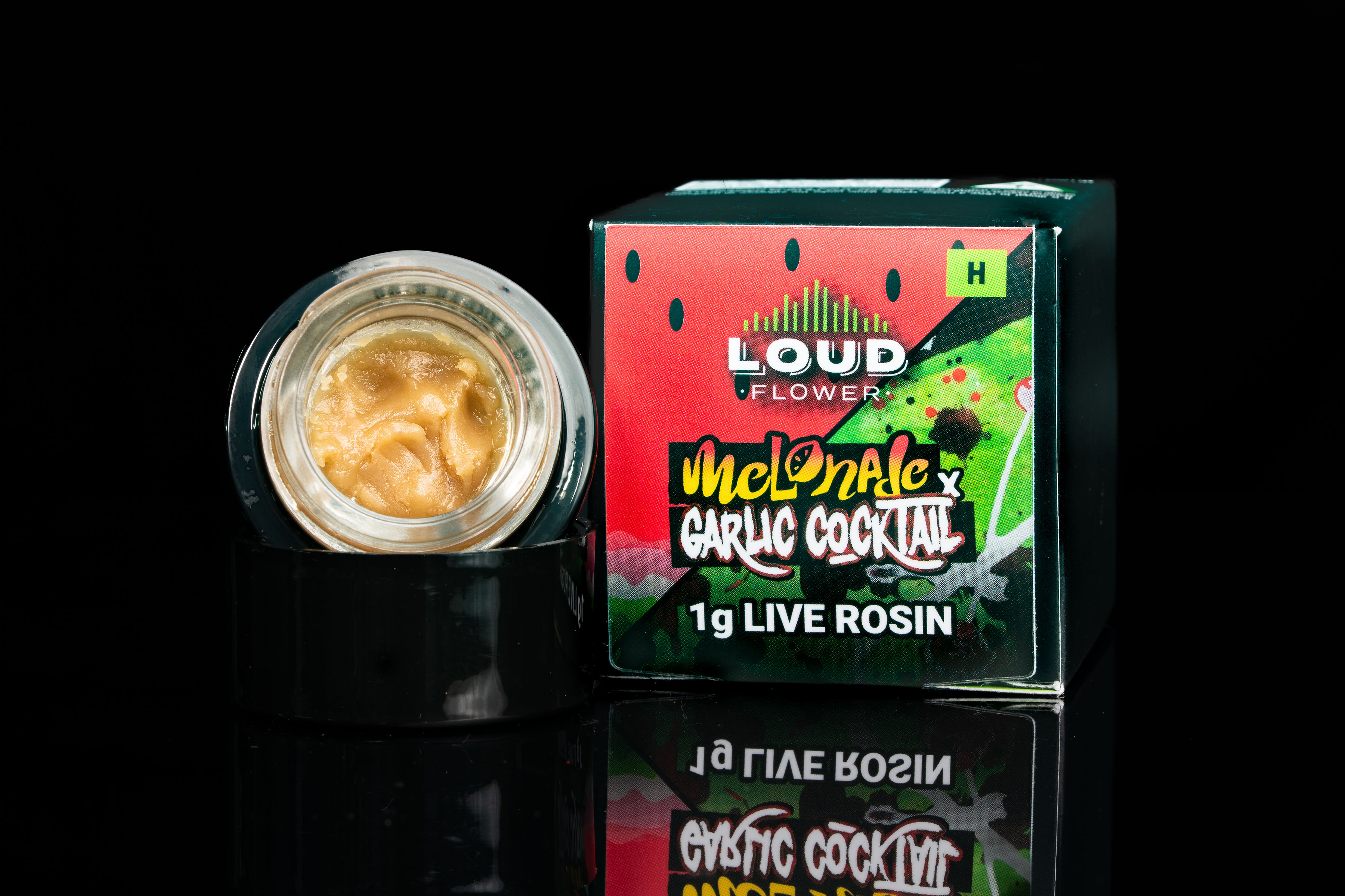 Photograph of product: MI Loud 1g Rosin | Melonade X Garlic Cocktail