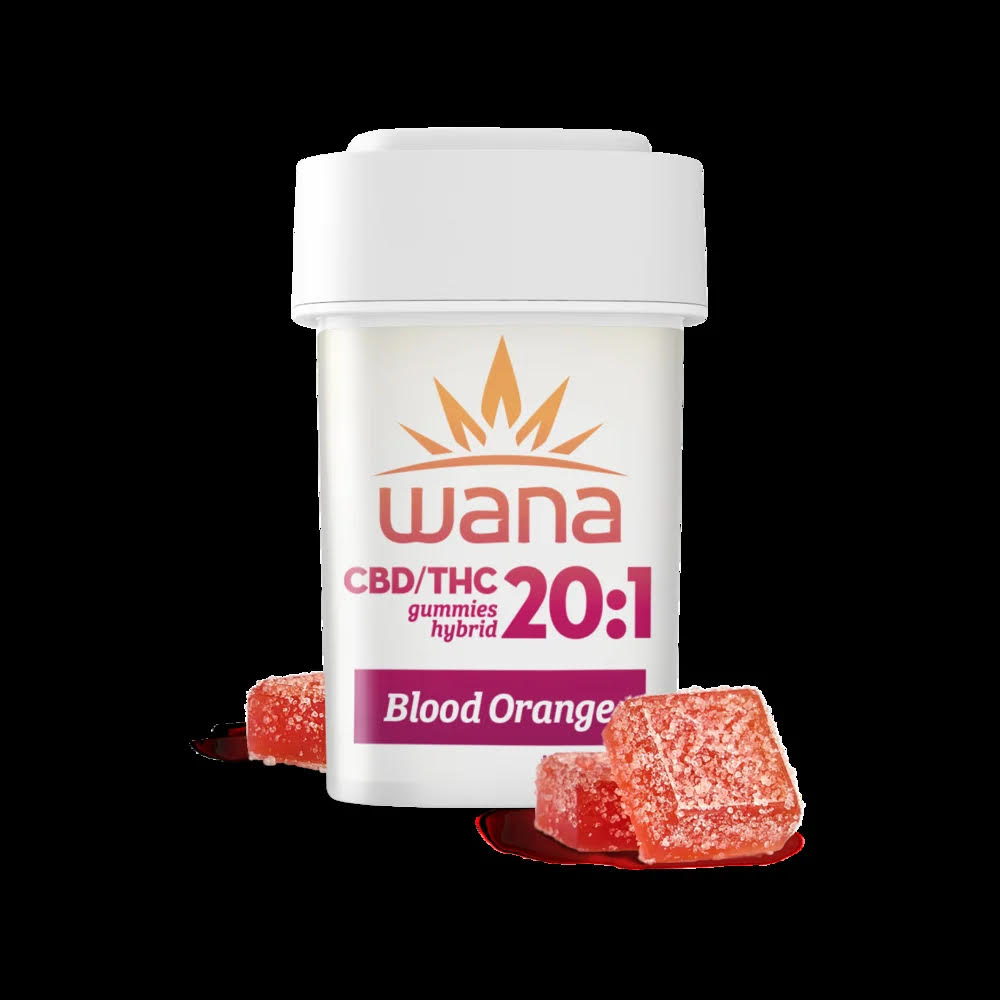 Photograph of product: Blood Orange 20:1  Gummies | CBD-TH-oui  20pck  100mg |  Wana