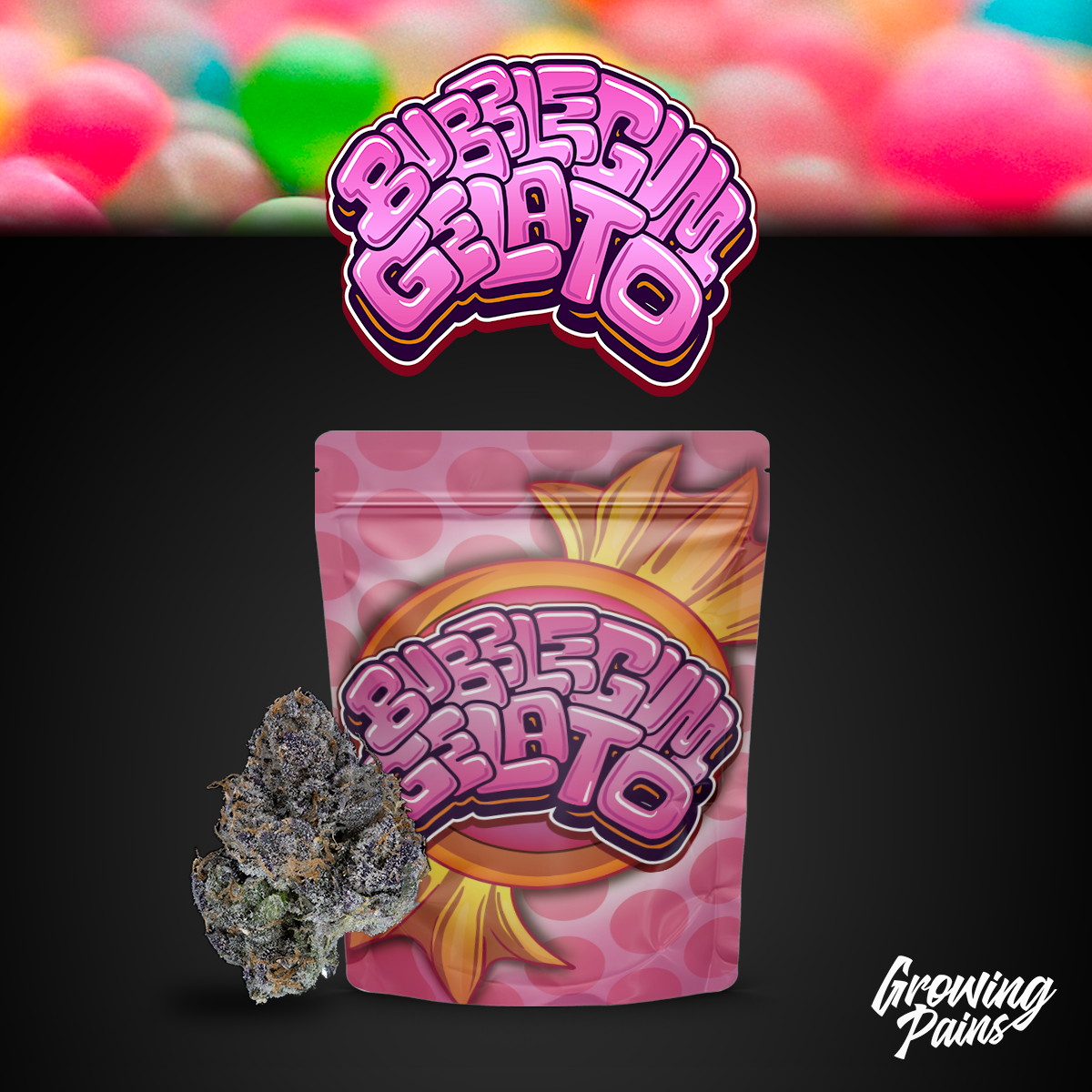 Photograph of product: Growing Pains | Bubblegum Gelato Pre-Pack Flower - 3.5g