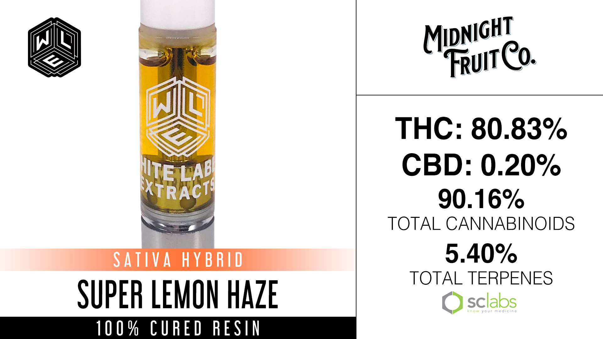 Photograph of product: White Label Extracts - Cured Resin Cartridge - Super Lemon Haze