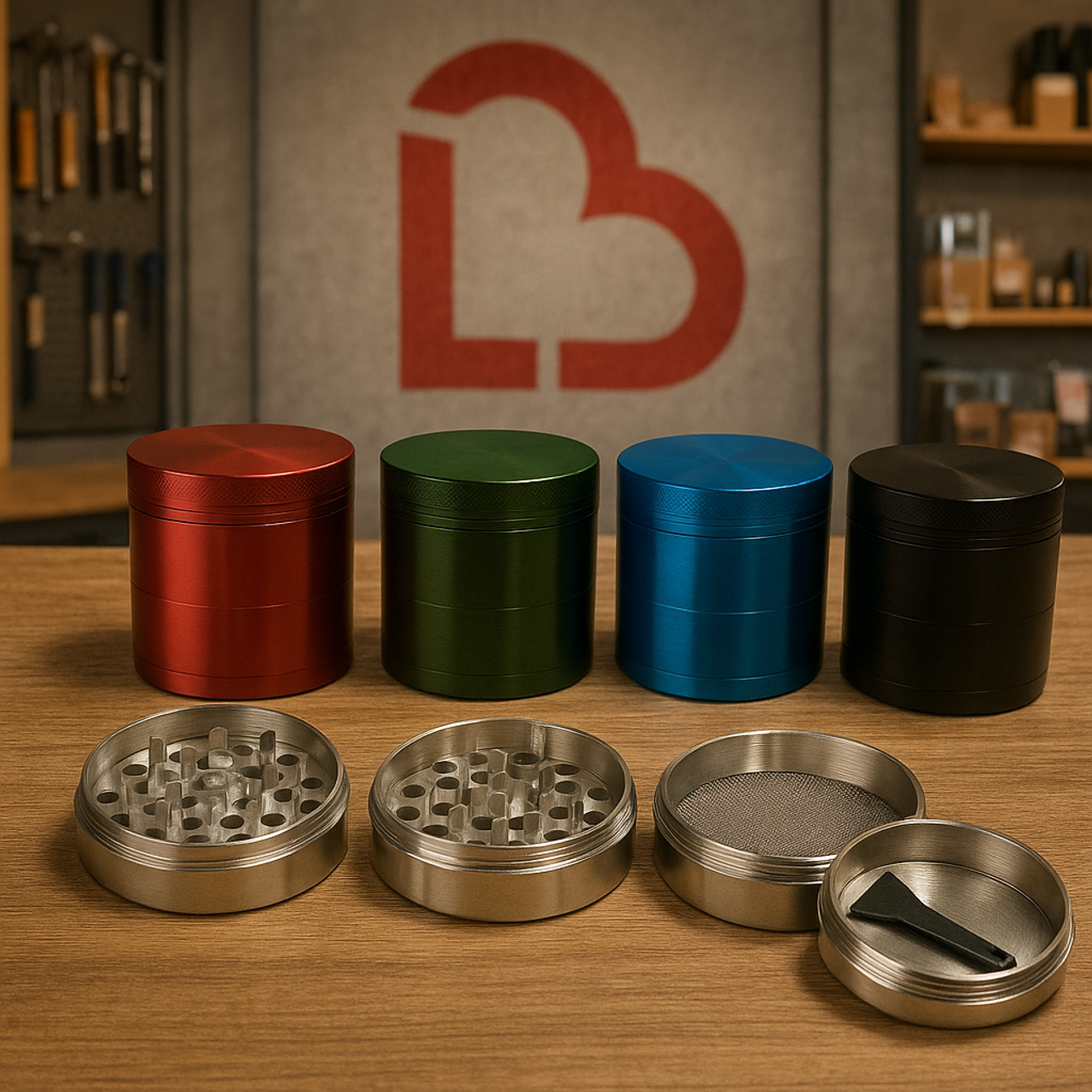 Photograph of product: LuvBuds | 63mm Zinc 4pc Shredder | Silver