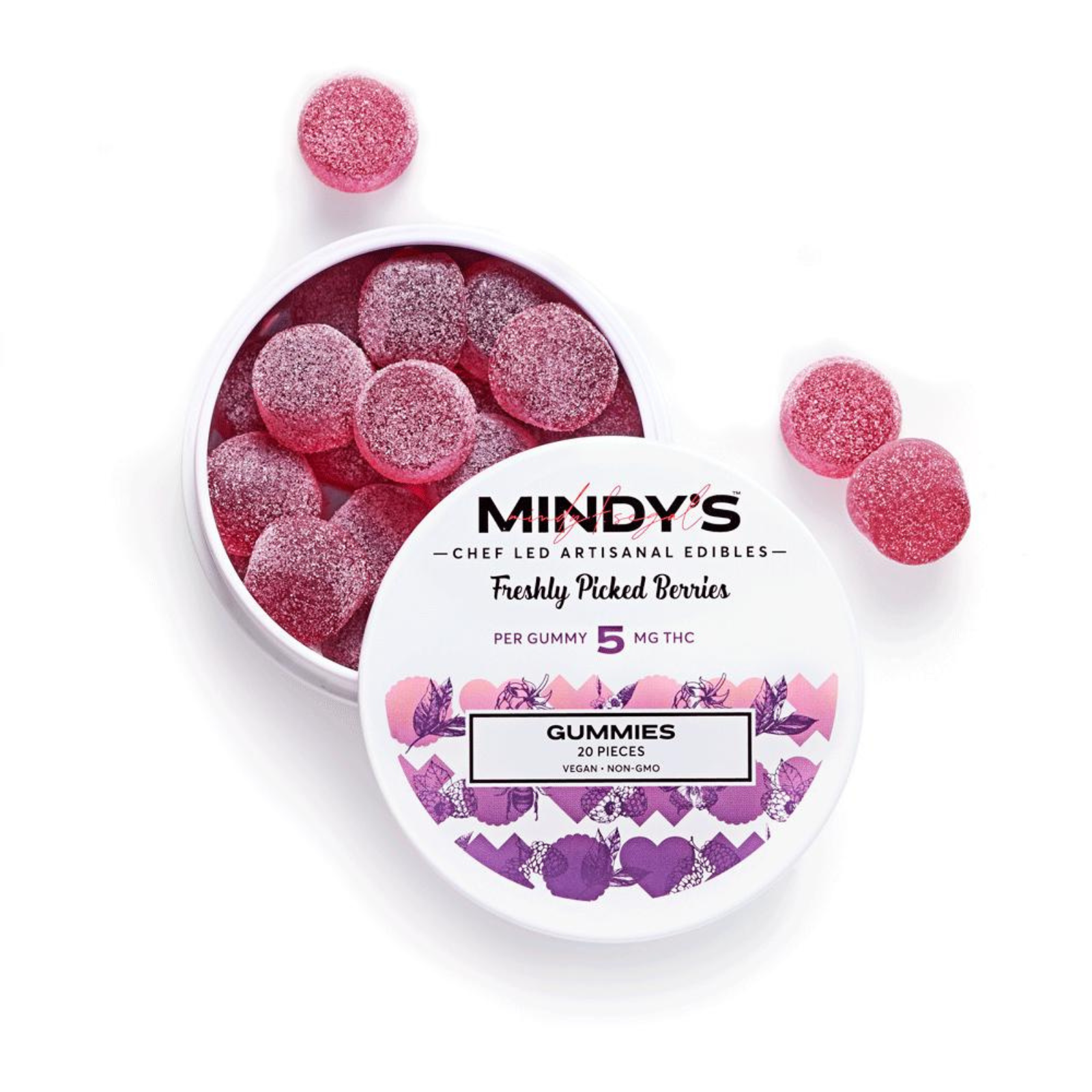 Photograph of Product: 100mg 20pk Gummies | Freshly Picked Berries | Mindy's