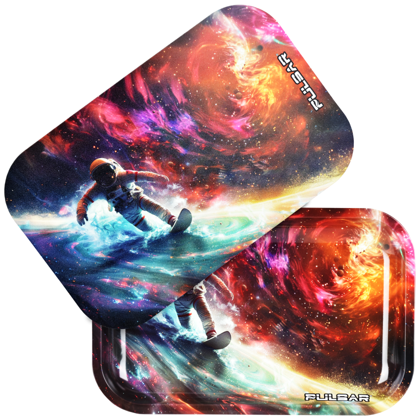 Photograph of product: Pulsar Metal Rolling Tray w/ Lid | Astro Surfer