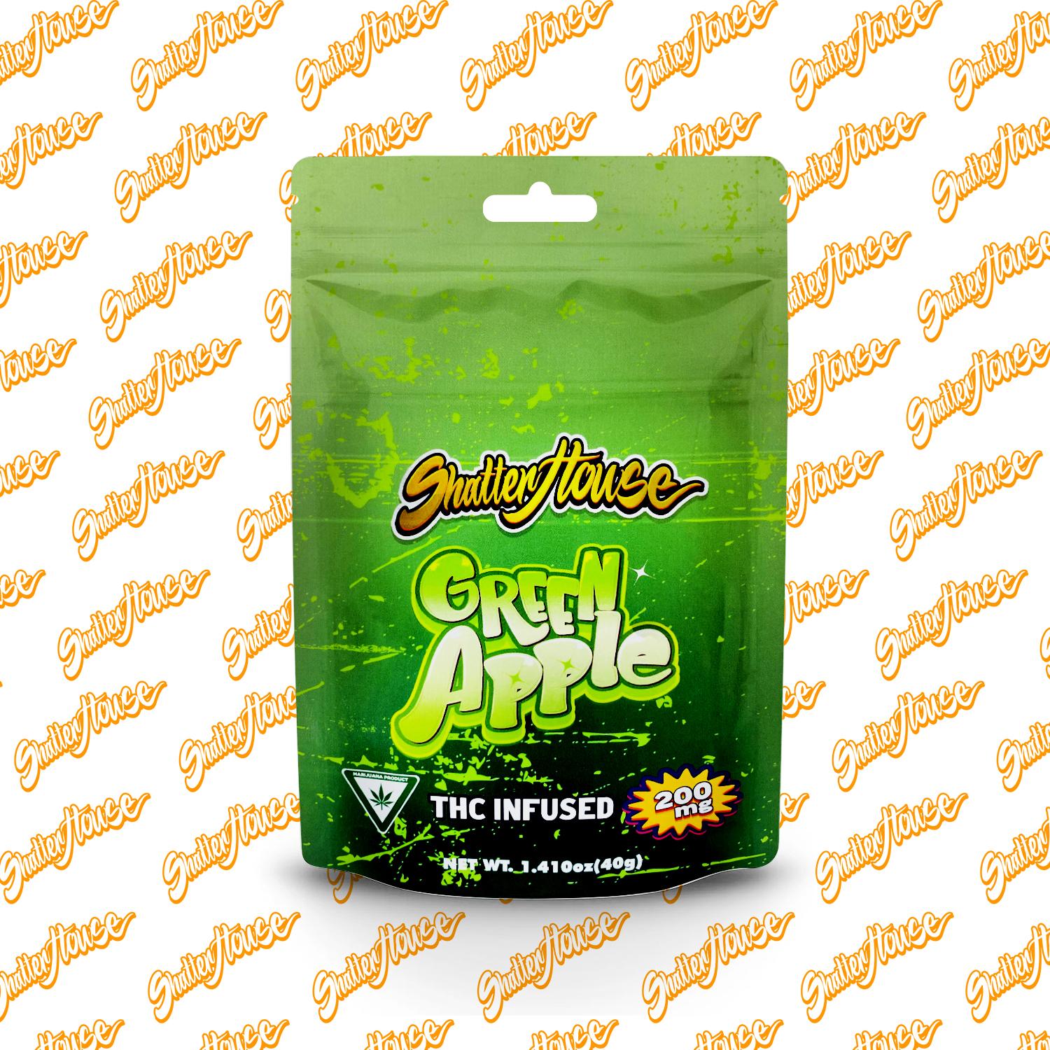 Photograph of product: Shatter House - 200mg Gummies - Green Apple
