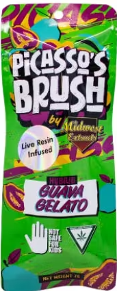 Photograph of product: Guava Gelato | Midwest Extracts | Live Resin Picasso Brush