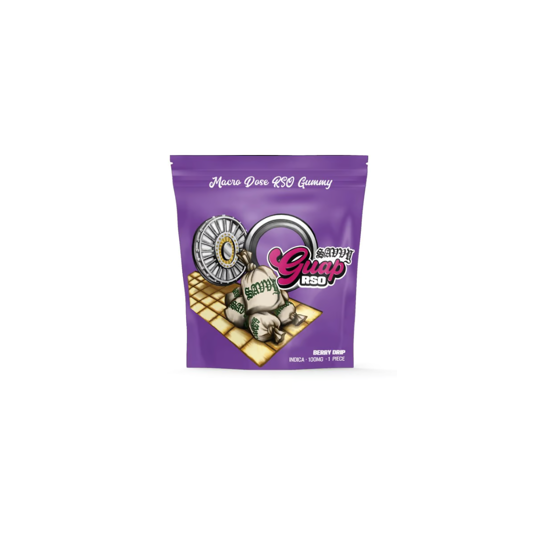 Photograph of product: Savvy Guap RSO Peachy Punch 1:1 100mg TH-oui: 100mg CBD