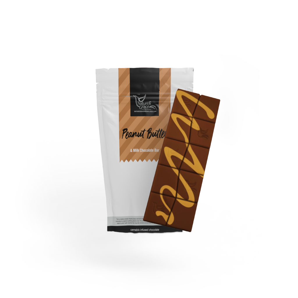 Photograph of product: Peanut Butter Milk Chocolate Bar | 100mg | Nature's Grace