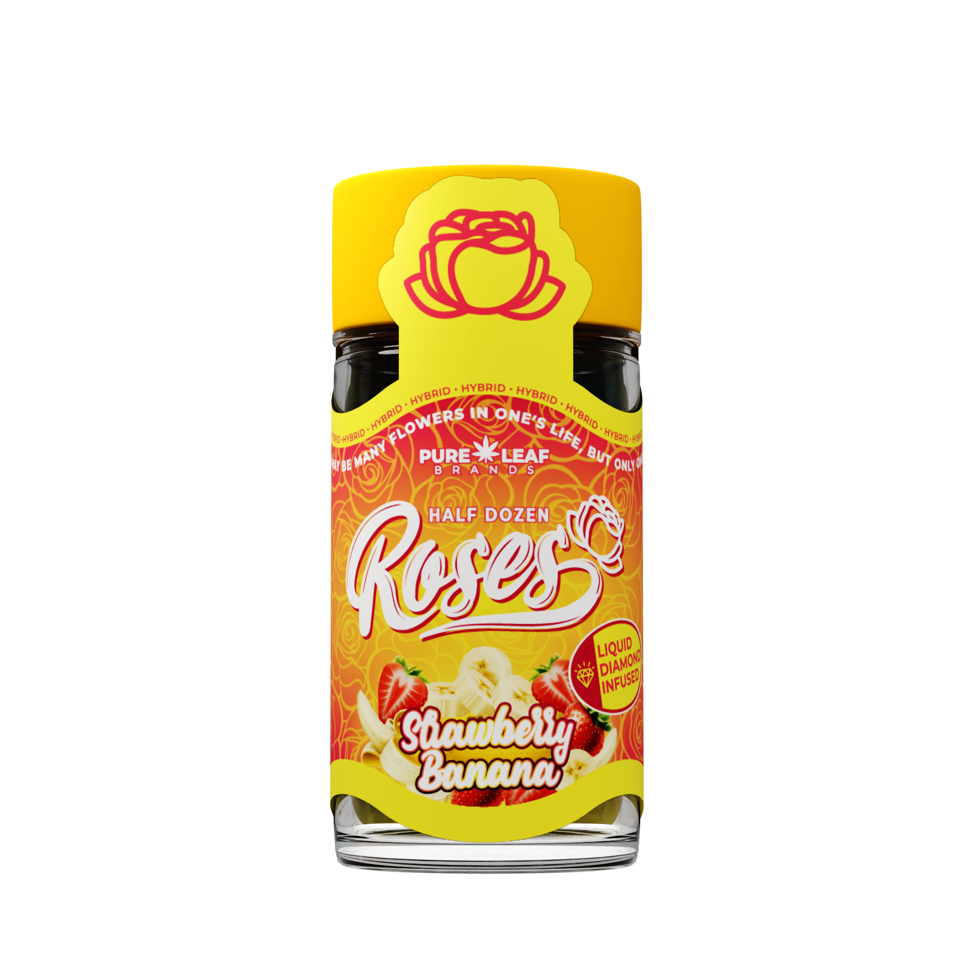 Photograph of product: Roses Strawberry Banana Infused Pre-Roll 6-Pack | 6 x 0.6g