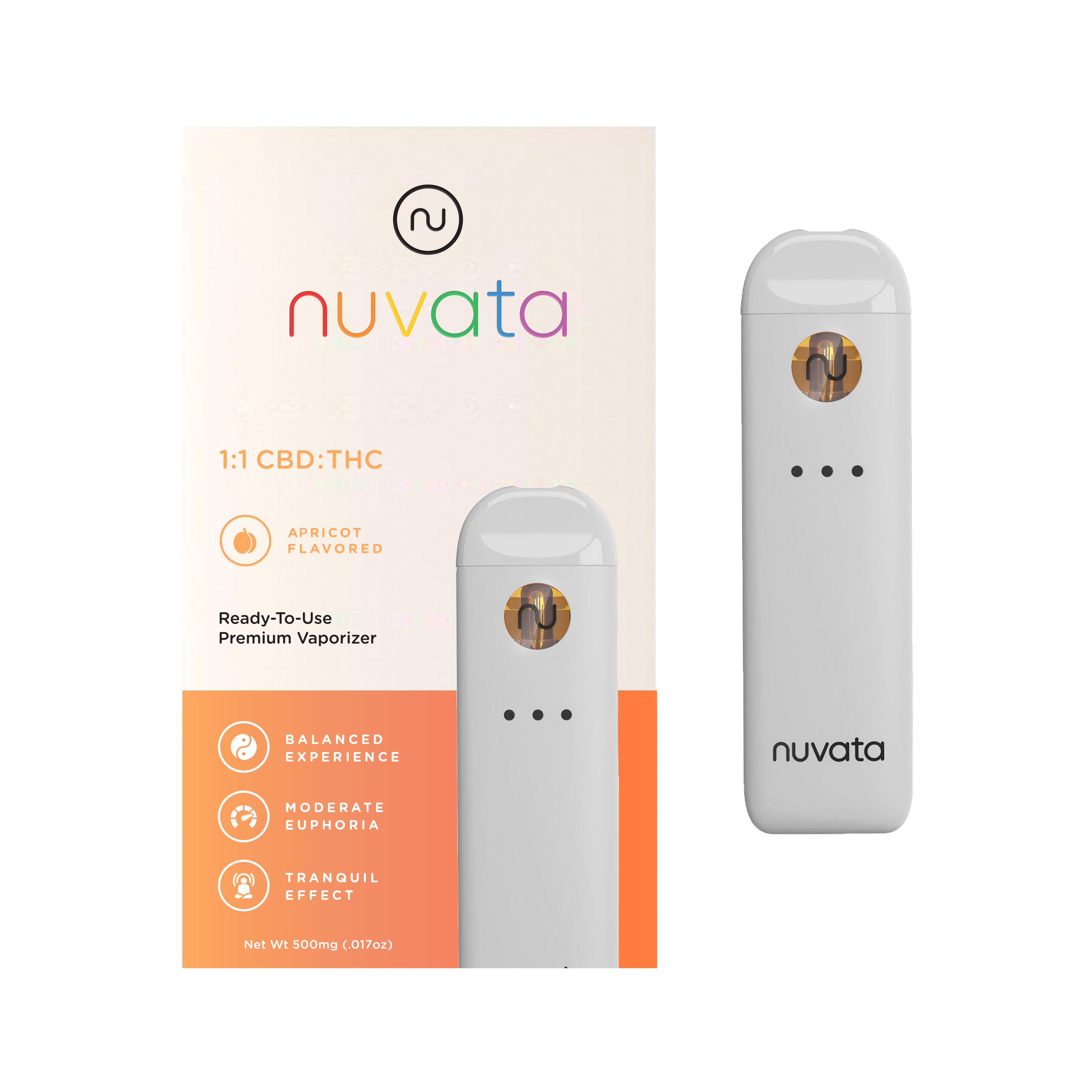 Photograph of product: Nuvata - Disposable Vape Flow Apricot 1:1 TH-oui:CBD - .5g