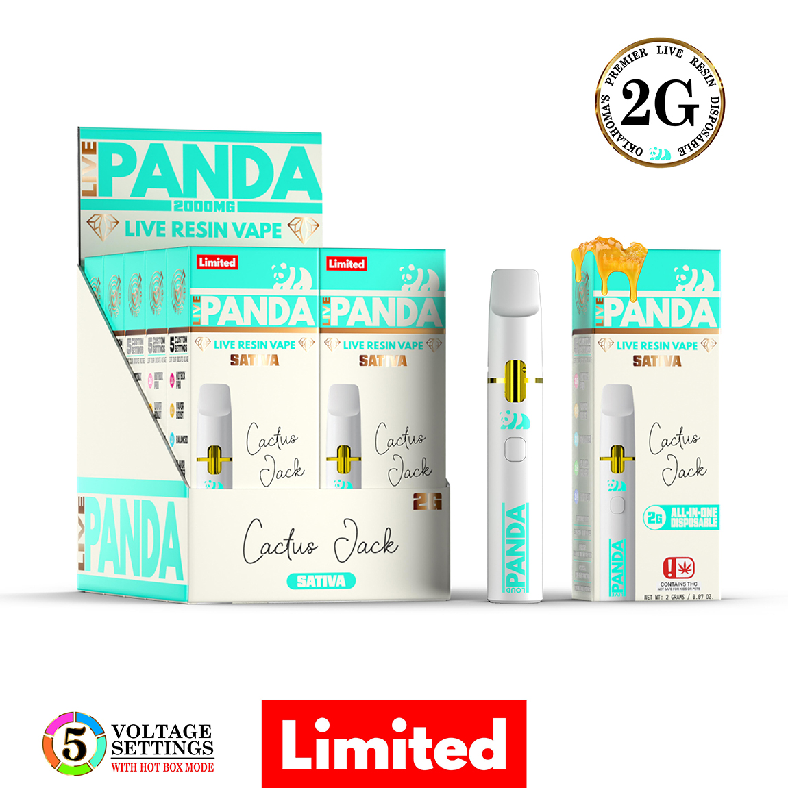 Photograph of product: Loud Panda | Live Resin Disposable Vape | Cactus Jack | 2g