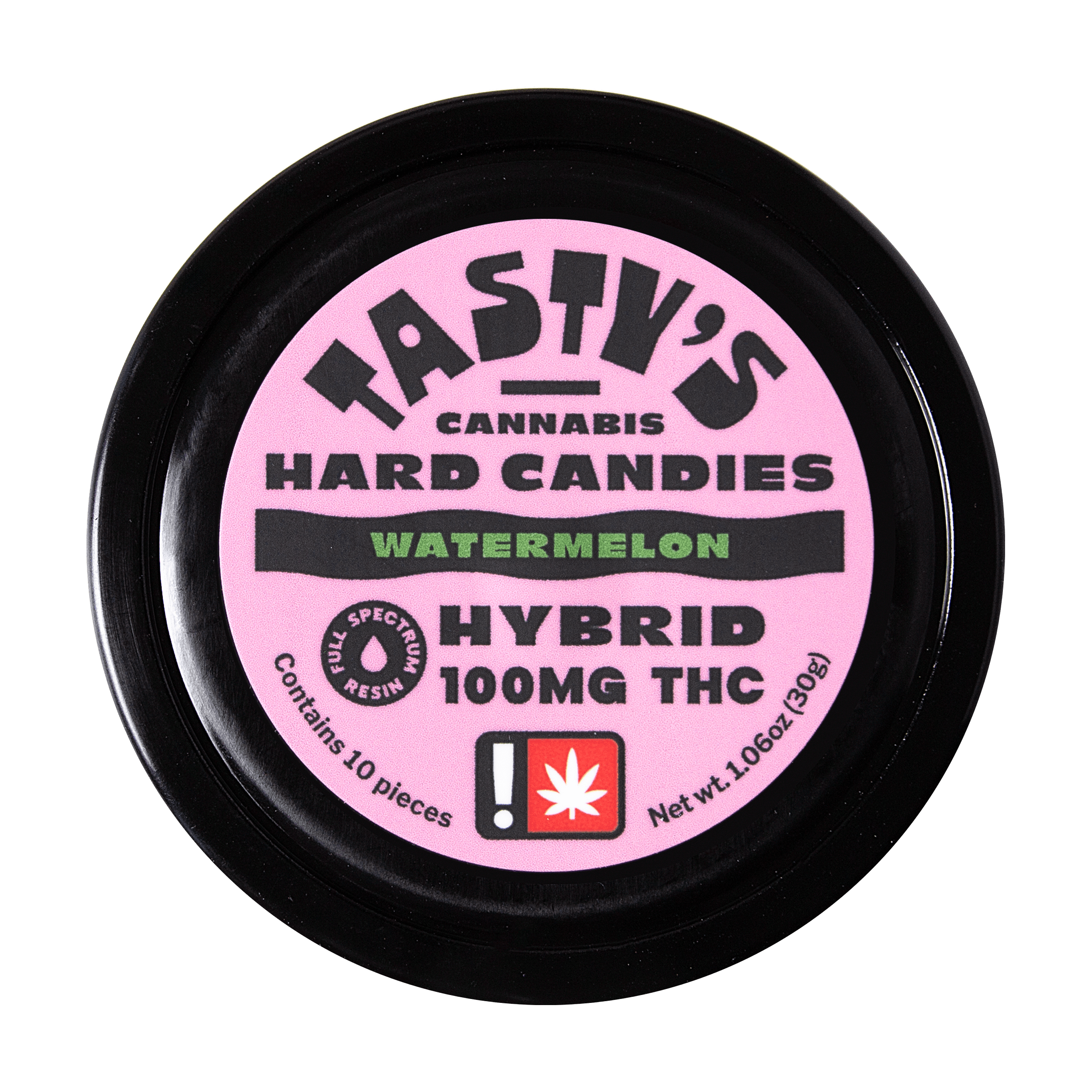 Photograph of product: Hard Candy - Hybrid - TH-oui:100mg - 10pk - Watermelon Haze