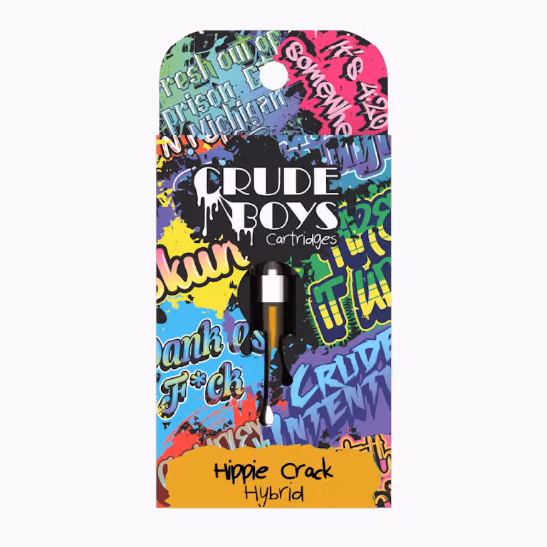 Photograph of product: Hippie Crack 510 Thread Distillate Cartridge | Crude Boys | 1g (5/$35)