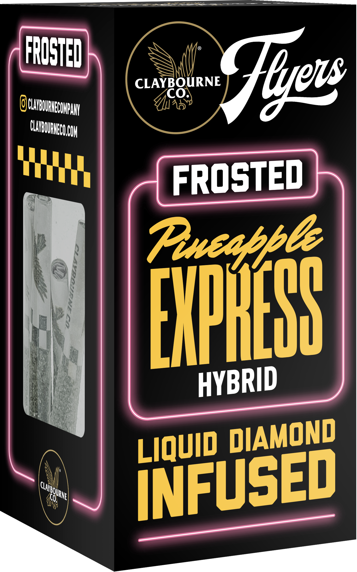 Photograph of product: Claybourne Co. - Pineapple Express (Hybrid) Frosted Flyers 5pk Infused Preroll