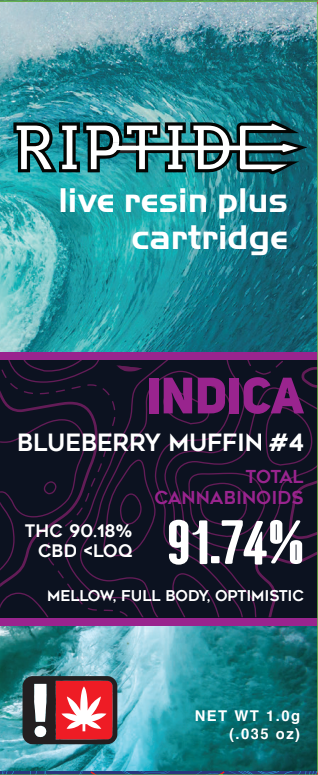 Photograph of product: Riptide - Blueberry Muffin (I) - Live Resin Cartridge 1g