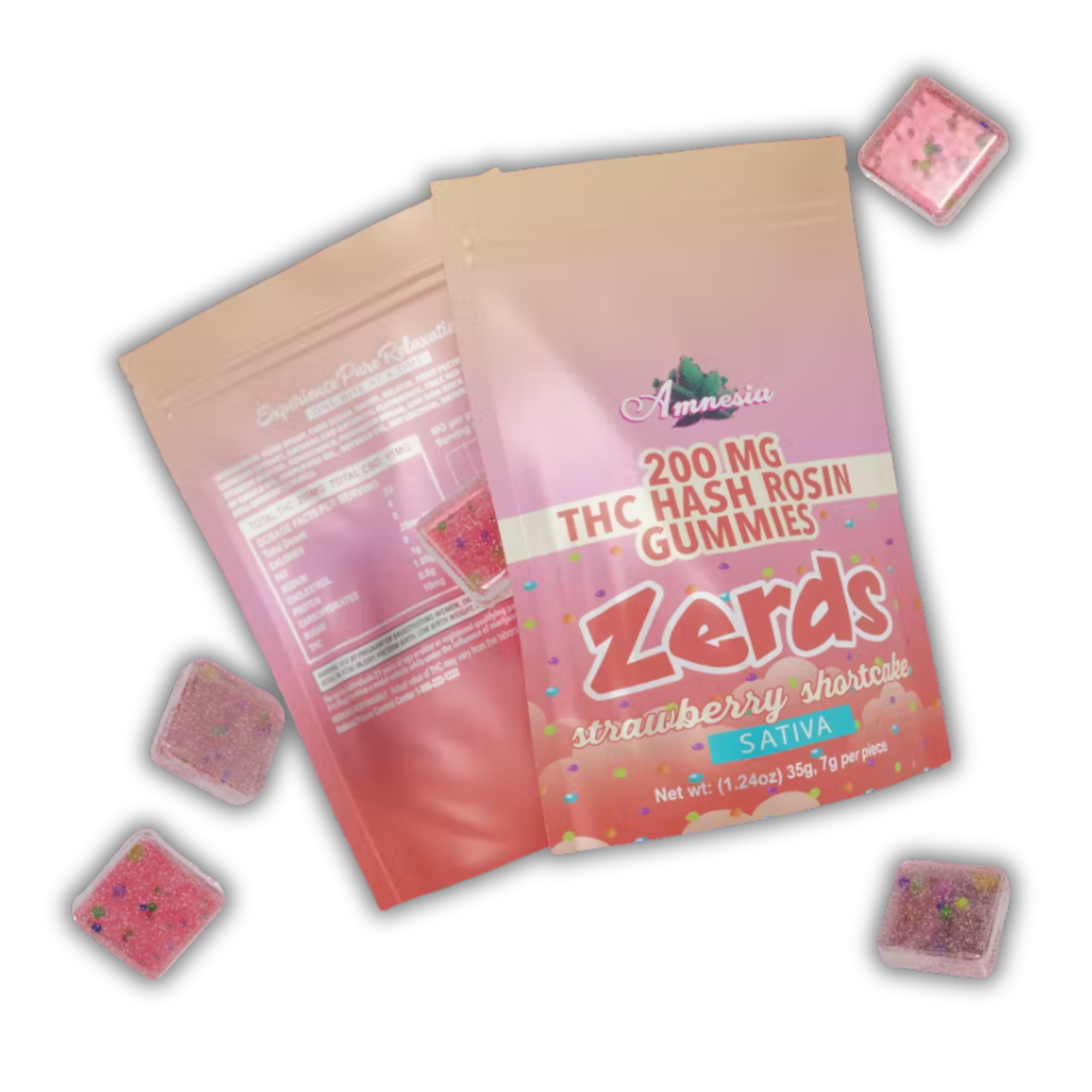 Photograph of product: Amnesia | au chocolat Rosin Gummy | Zerds | Strawberry Shortcake | 200mg